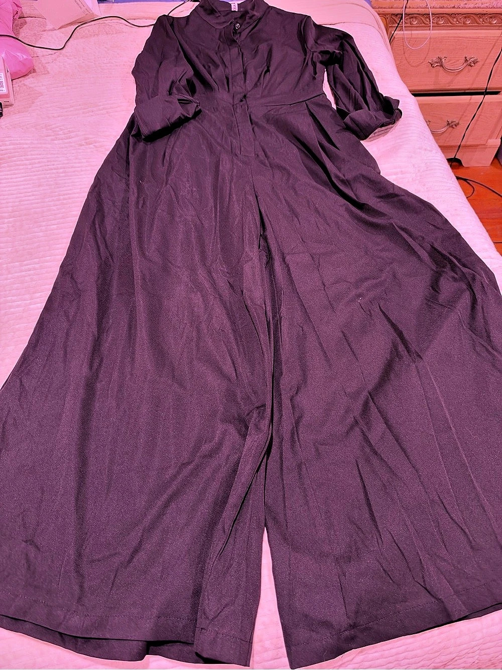 boohoo Black Wide-Leg Jumpsuit Like New